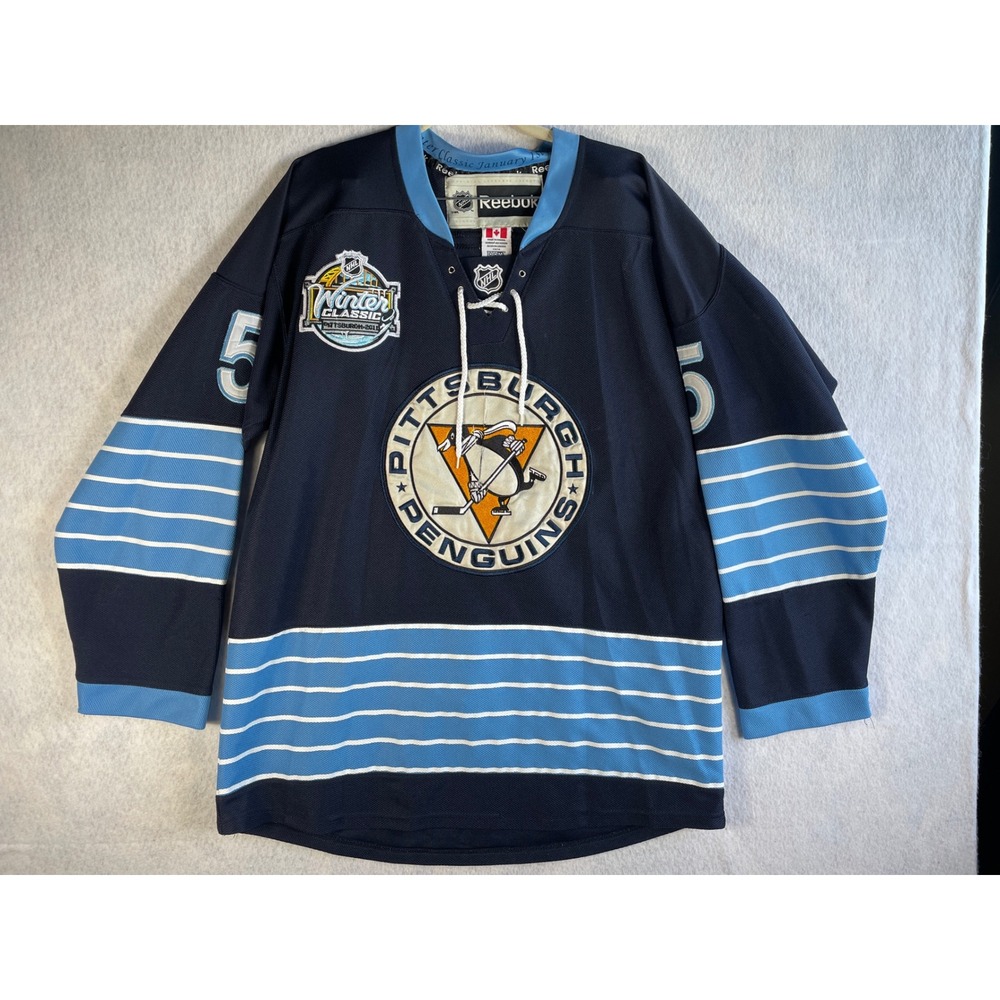 Reebok Pittsburgh Penguins 2011‎ Winter Classic Engelland 5 Jersey Navy Size 52